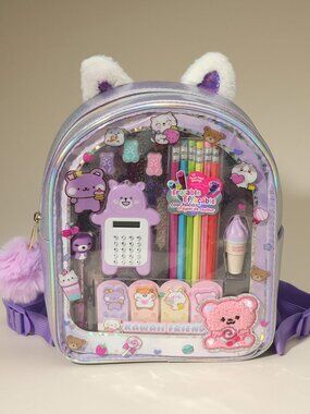 14PCS - HOT FOCUS Kids Unicorn Writing Stash Stationery Backpack Set